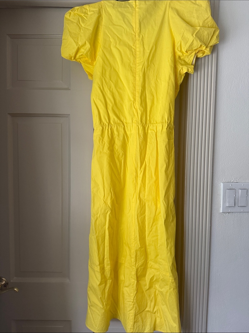 G. Label Zelda Rounded-Sleeve Drawstring Dress in Yellow - Picture 6 of 8